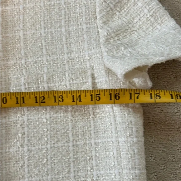 Zara Tweed Cream Mini Dress Size M - Picture 3 of 5